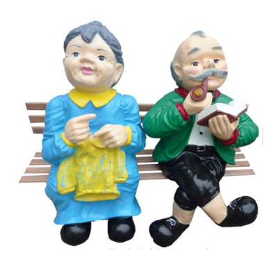 Figura dekoracyjna rzeźba statua 64 cm figurki posągi rzeźby para emerytów ogród