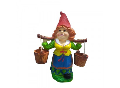 Ogród Krasnoludek 73cm Dekoracja ogrodowa Figurki Posągi Rysunek Kobieta Woda Nowość