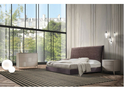 Łóżko + 2x Stolik nocny 3 szt. Sypialnia Zestaw Design Modern Luxury Italy Meble nowe