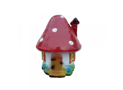Rzeźba Domek Grzybowy Statua Figurki Ogrodowe 44cm Posągi Rzeźby Rysunek Nowość