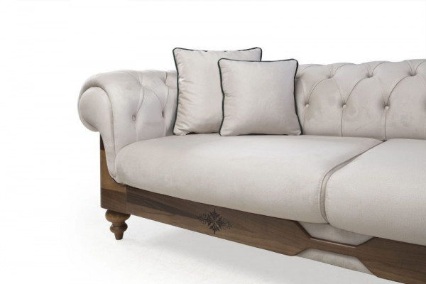 Klasyczny zestaw sofowy 3-miejsce do siedzenia + Fotel Chesterfield Designer Meble