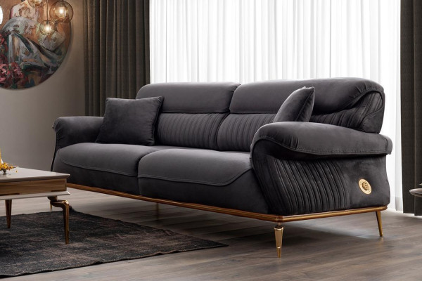 Nowoczesny Szary Kolor 3-miejsce siedzące Sofa Komfort I styl w jednym zestawie