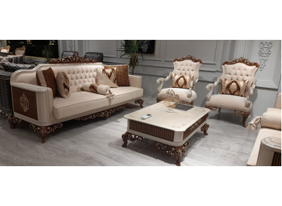 Klasyczny zestaw kanapowy 4 sztuki. Zestaw 311 Siedziba + stolik kawowy sofa barokowa rokoko