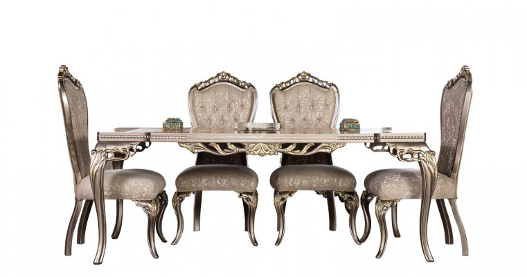 Brown Chesterfield Luxury Krzesła Designerski Stół obiadowy Exclusive jadalnia Meble