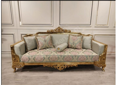 Klasyczna kanapa trzyosobowa barokowa beżowa sofa trzyosobowa kanapy meble sofy