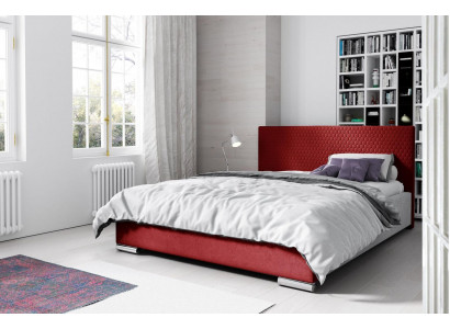 Rama łóżka Podwójne łóżko Łóżko Czerwone Łóżko podwójne łóżka tapicerowane Modern Polyester 180cm
