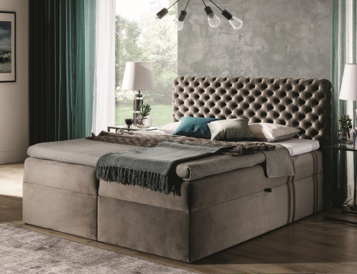 Chesterfield boxspring Łóżko Sypialnia Meble łóżko king size Hotel Aksamit nowe