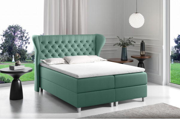 Łóżko Chesterfield boxspring Meble łóżko king size Aksamit hotel nowa Sypialnia