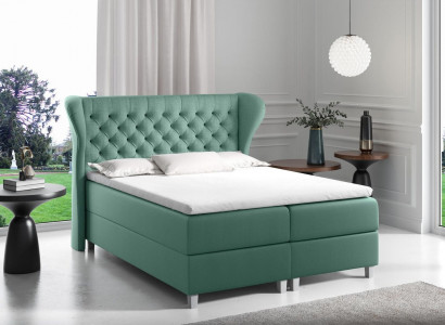 Łóżko Chesterfield boxspring Meble łóżko king size Aksamit hotel nowa Sypialnia