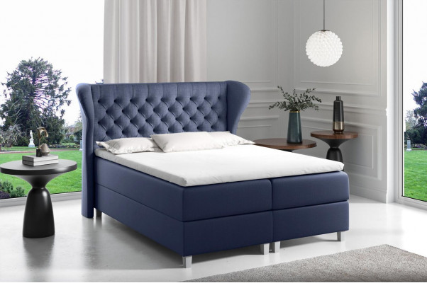 Łóżko Chesterfield boxspring Meble łóżko king size Aksamit hotel nowa Sypialnia