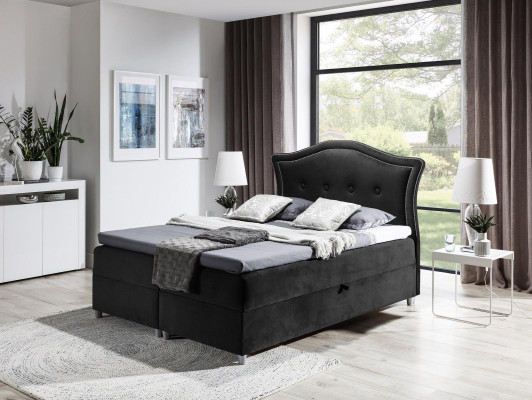 Łóżko materiałowe skrzyniowe Włókienniczy Design Double Hotel Modern Sypialnia Łóżko łóżka