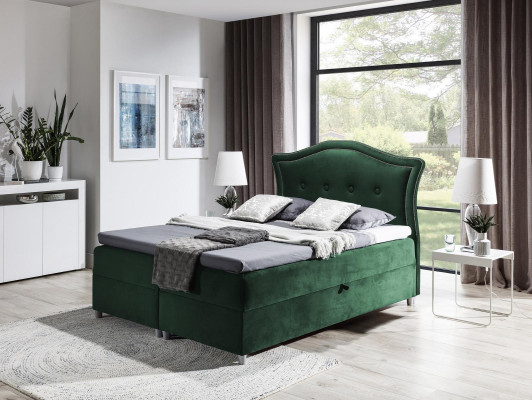 Łóżko materiałowe skrzyniowe Włókienniczy Design Double Hotel Modern Sypialnia Łóżko łóżka