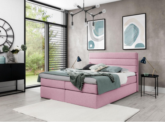 Łóżko Białe Łóżko z materacem sprężynowym 180x200 Sypialnia Design Double Hotel Modern Meble