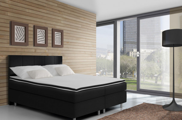 Łóżko z materacem sprężynowym Łóżko Podkładka sztuczna skóra designerska hotelowa podwójna luksusowa konstrukcja