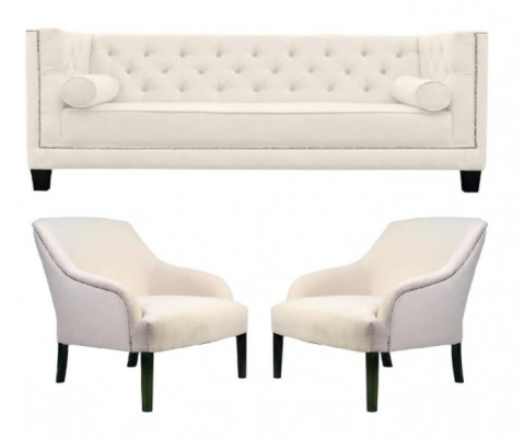 Biały Chesterfield Fotel xxl Big Włókienniczy Materiał Kanapy Creative Meble Nowe Sofy