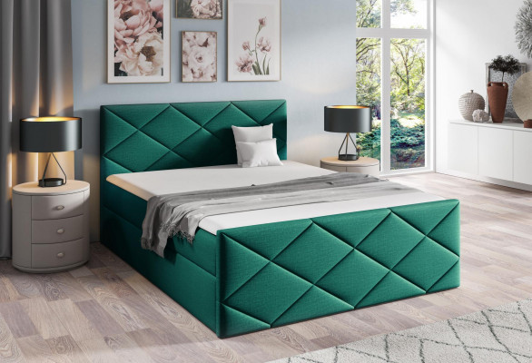 Łóżko Podstawa łóżko skrzyniowe z materacem sprężynowym 180x200 Sypialnia Design Double Modern