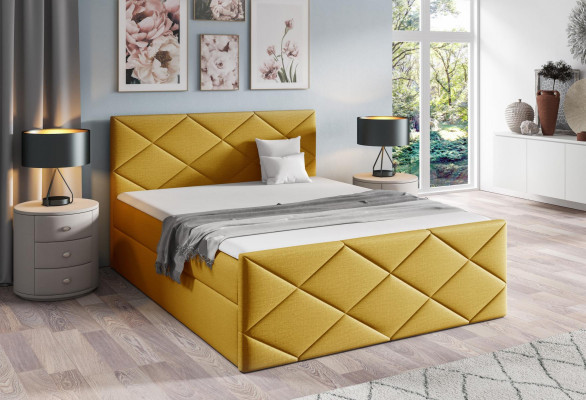 Łóżko Podstawa łóżko skrzyniowe z materacem sprężynowym 180x200 Sypialnia Design Double Modern