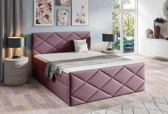 Łóżko Podstawa łóżko skrzyniowe z materacem sprężynowym 180x200 Sypialnia Design Double Modern
