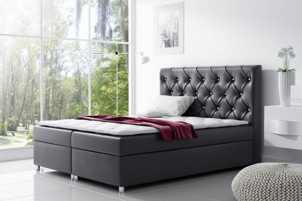 Łóżko Chesterfield Nowoczesne łóżko skrzyniowe Podwójne łóżko łóżko tapicerowane 200x200 Nowość