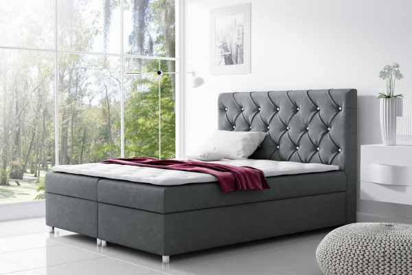 Łóżko Chesterfield Nowoczesne łóżko skrzyniowe Podwójne łóżko łóżko tapicerowane 200x200 Nowość