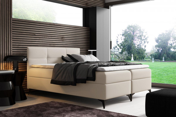 Łóżko z Podstawą łóżka 180x200 łóżko z materacem sprężynowym design podwójne łóżko hotelowe nowoczesne Nowość