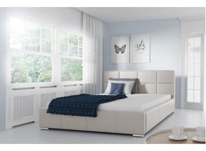 Łóżko Podwójne Łóżko Tapicerowane Skórzane Łóżko Design Luksusowe Meble 200x200 Rama Łóżka