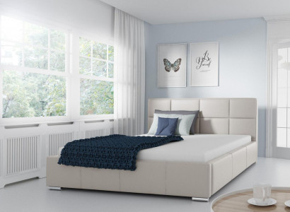 Łóżko Podwójne Łóżko Tapicerowane Skórzane Łóżko Design Luksusowe Meble 200x200 Rama Łóżka