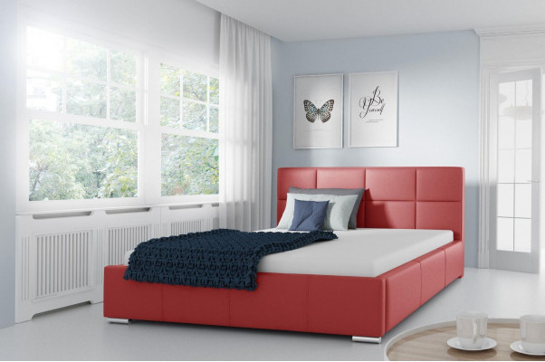 Łóżko Podwójne Łóżko Tapicerowane Skórzane Łóżko Design Luksusowe Meble 200x200 Rama Łóżka