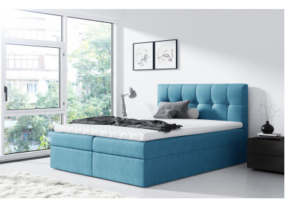 Łóżko podwójne łóżko z materacem sprężynowym Podwójne łóżko Modern Blue Sypialnia łóżka 160x200