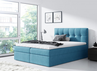 Łóżko podwójne łóżko z materacem sprężynowym Podwójne łóżko Modern Blue Sypialnia łóżka 160x200