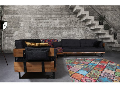 Loft Meble Sofa narożna materiałowa Podkładka Zestaw narożny zestaw kanapowy Włókienniczy