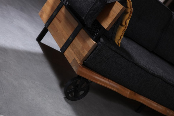 Sofa Loft Podkładka Narożnikowa kanapa Meble na kółkach Narożne sofy Zestaw narożny Sofa 2-częściowa.