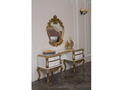 Royal Toaletka do konsoli Baroque Lustro Kredens Drewno 2-częściowa