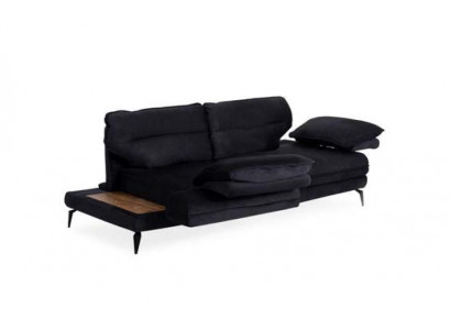Wielofunkcyjna kanapa Aksamit Czarny Trzyosobowa kanapa Design Meble Material