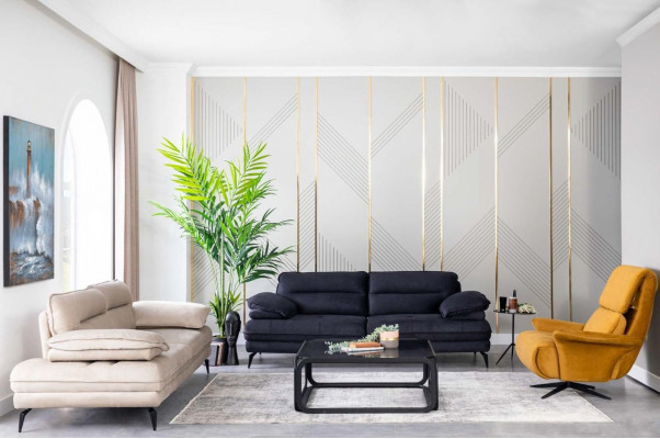 Wygodna trzyosobowa sofa rozkładana Włoski design luksusowe kanapy Meble