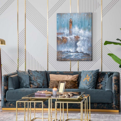 Luksusowy zestaw mebli do salonu Zestaw sofowy Ustaw Włókienniczy Kanapy