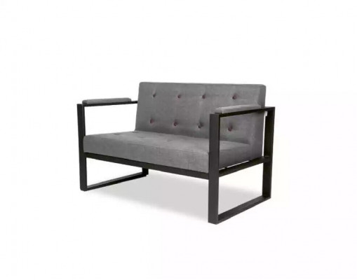 Designerskie meble biurowe Szary Kanapa dwumiejscowe z pokryciem tekstylnym