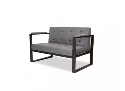 Designerskie meble biurowe Szary Kanapa dwumiejscowe z pokryciem tekstylnym