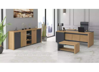 Meble biurowe Biurko Kredens stolik kawowy Luxury Meble 3-częściowy
