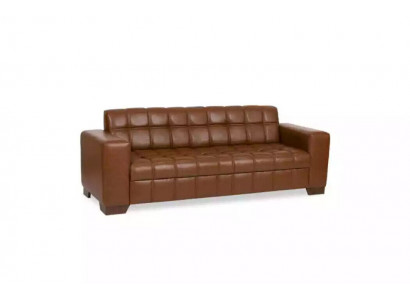 Brązowa, trzyosobowa, luksusowa sofa, meble biurowe, aranżacja biura, projekt biura