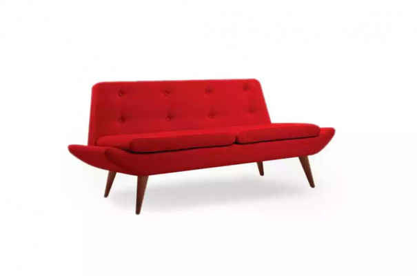 Czerwona dwumiejscowa designerska luksusowa sofa tapicerowana Meble