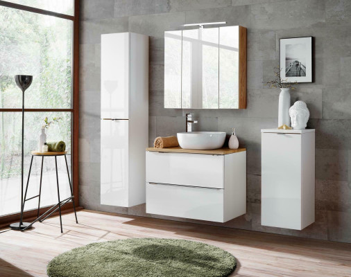 Design Łazienka Meble łazienkowe 4 szt. Zestaw Ustawić Deco Szafa Umywalk