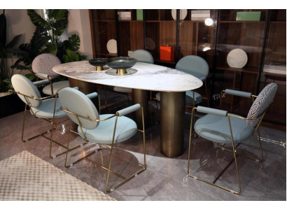 Stoły owalne Table jadalnia stoły 180x85 stoły o wyglądzie marmuru