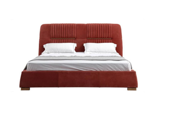 Design Red Podwójne łóżko Ramy łóżek łóżka Łóżka drewniane Włókienniczy Sypialnia Łóżko