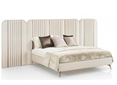 Sypialnia Podwójne łóżko Rama łóżka Beżowa Łóżko Kingsize Luxury Meble