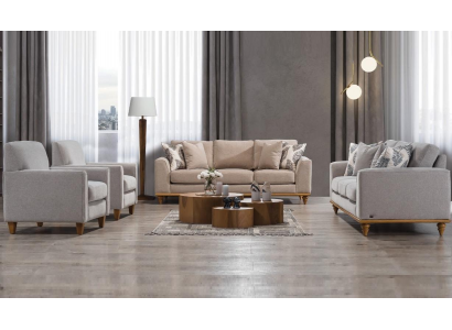 Zestaw do salonu 4 sztuki 2x sofa trzyosobowa design 2x Fotel Modern New Meble