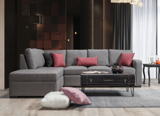 Salon Podkładka Meble Luksusowa Narożnikowa kanapa Sofa w kształcie litery L o nowoczesnym designie