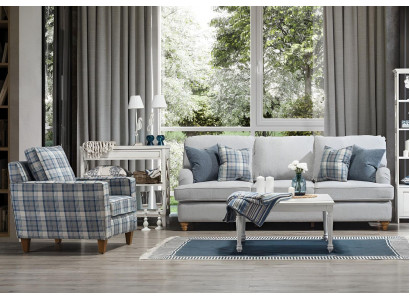 Luksusowy Zestaw do Salonu Nowoczesne Meble Sofa Trzyosobowa Design Nowy Fotel
