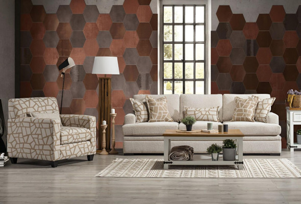 Meble do salonu Zestaw sofowy Dwuczęściowa sofa trzyosobowa Modern Fotel Design