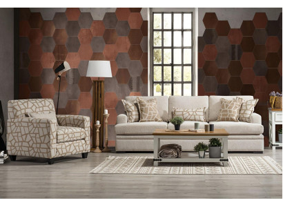 Meble do salonu Zestaw sofowy Dwuczęściowa sofa trzyosobowa Modern Fotel Design